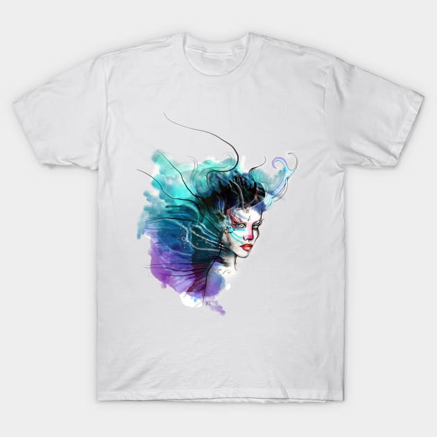 Blue girl T-Shirt by nirmak